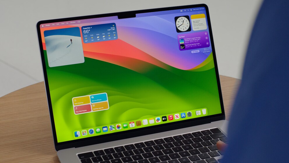 The interactive widgets can be freely arranged on the Mac.