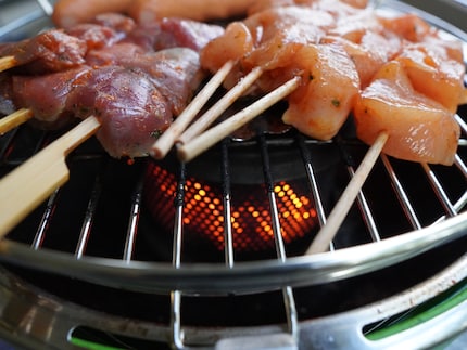 After just ten minutes, the coals are glowing, and heat is drawn nicely through your food.
