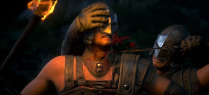 When throats are slit, blood spurts.