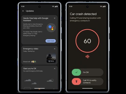 L'assistant Google est intégré aux fonctions de sécurité.