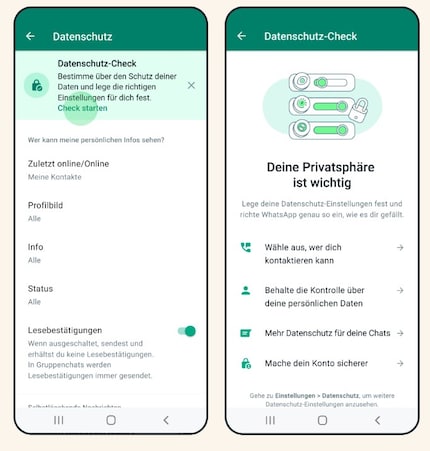 This is what the privacy check looks like