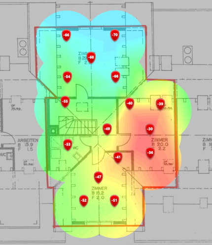 Niveau de signal 5 GHz dans le grenier supérieur