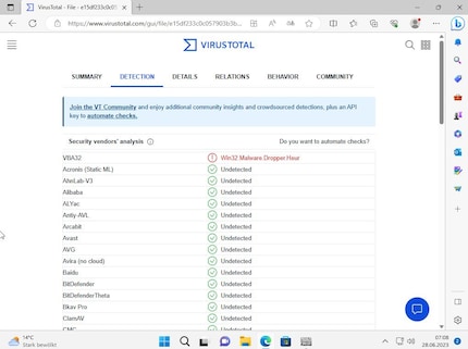 Virustotal trouve un dropper.