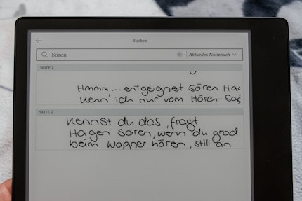 Je peux faire des recherches dans mes notes numérisées.