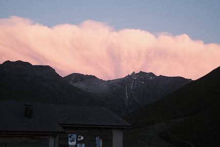 Le coucher du soleil vu de Juf.