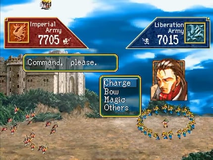 Les batailles de «Suikoden» se déroulent selon le principe des ciseaux, pierre et papier.