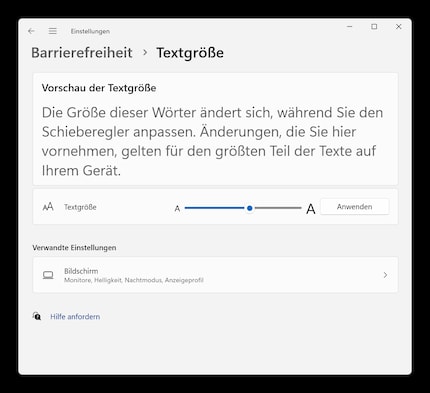 Si vous souhaitez seulement ajuster la taille du texte, il existe aussi un curseur prévu à cet effet.