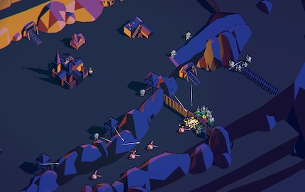 La nuit, des ennemis avancent sur mon château. Ici, mes archers combattent les envahisseurs à distance. Mes chevaliers arrêtent l’adversaire à la palissade.