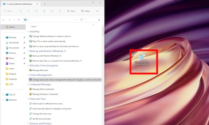 Vous pouvez faire glisser des fonctions individuelles comme raccourci sur votre Bureau.