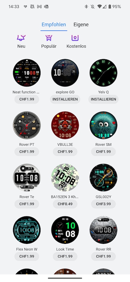 Disorganised programs in the App Store and a small sampling of the extra dials.
