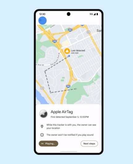 Android ne se contente pas d'avertir, mais aide à trouver le tracker et à le désactiver si nécessaire.