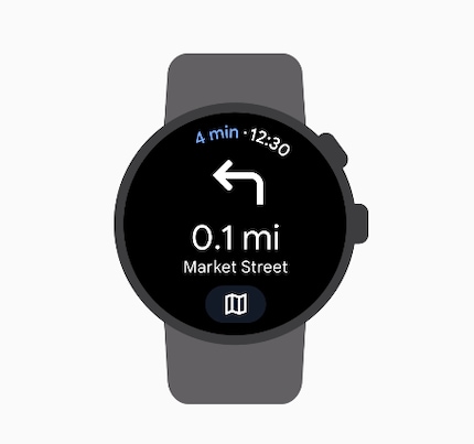 Google Maps affiche désormais les lieux et les informations correspondantes sur la montre intelligente.