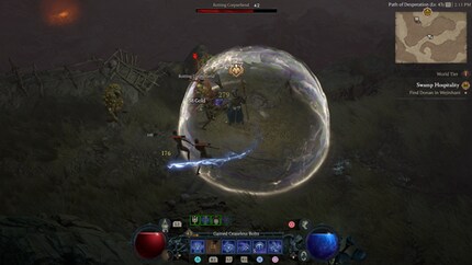 How I like it: cosied up and killing a couple mobs in peace.