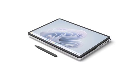 L'écran peut aussi être complètement posé sur le clavier.
