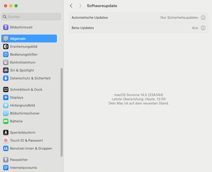 Dans les Paramètres système, macOS vous indique si une mise à jour est disponible pour vous.