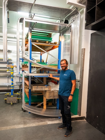 Le chef d’entreprise et co-fondateur Marco Schäuble dans l’atelier de Velohuus à Dornach. 