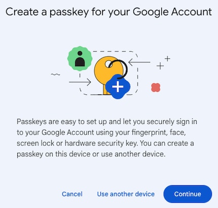 Login via passkey is activated in seconds.