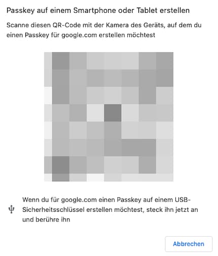 If you’re sitting at your PC and want to create a passkey for your phone or tablet, you can link them using a QR code.
