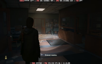 Even for the KUN, Alan Wake 2 is too much. The game runs just about halfway smoothly, with minimal details and low resolution. 