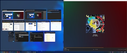 Une fois la première fenêtre positionnée, Windows affiche un aperçu de vos applications ouvertes. Cliquez sur l’une des applications pour la positionner également.