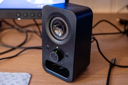 These speakers are definitely better than the ones on the monitor – and allow me to turn up the volume quite a bit.