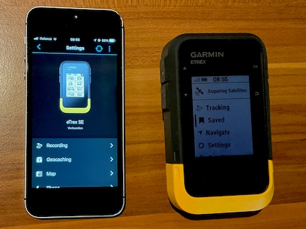 L'Etrex SE» de «se connecte à l'iPhone et à l'application Garmin Connect via Bluetooth.