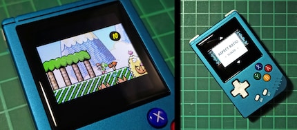 The Game Boy Advance version of Yoshi’s Island plays in the original format with big black bars. Compared with PS1 games, which are displayed too small because of their resolution, you can play GBA games without any problems.