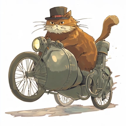 Chat sympa dans le style anime.