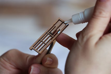 The glue included in the set is easy to apply.