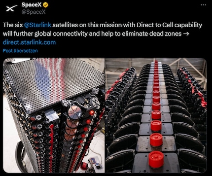 X-Post de Starlink pour le lancement des premiers satellites pour Direct to Cell.