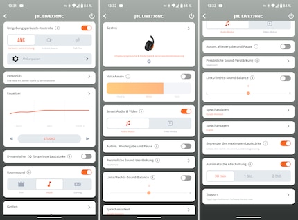 Rares sont les fabricants à proposer des options de réglage aussi complètes dans les applications de leurs écouteurs.