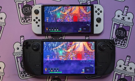 La nouvelle Steam Deck surclasse aussi la Switch OLED. Son écran est nettement plus lumineux que celui de Nintendo.