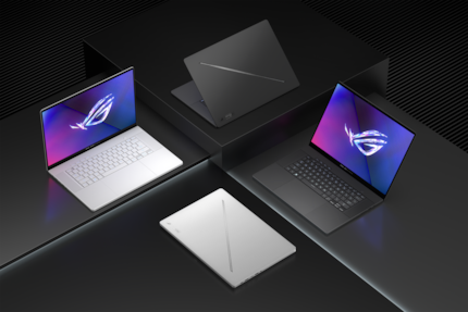 Les nouveaux ROG Zephyrus en deux couleurs et bandes design sur le couvercle.