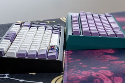 Michelle’s keyboard’s on the left and Kevin’s is on the right.