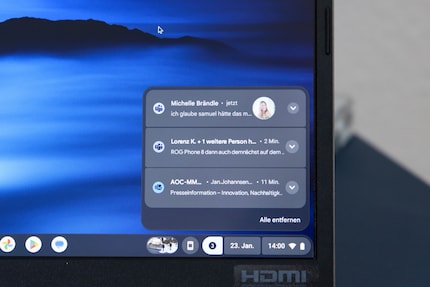 Je peux répondre directement dans les notifications ou les utiliser pour lire l’appli en streaming sur le Chromebook.