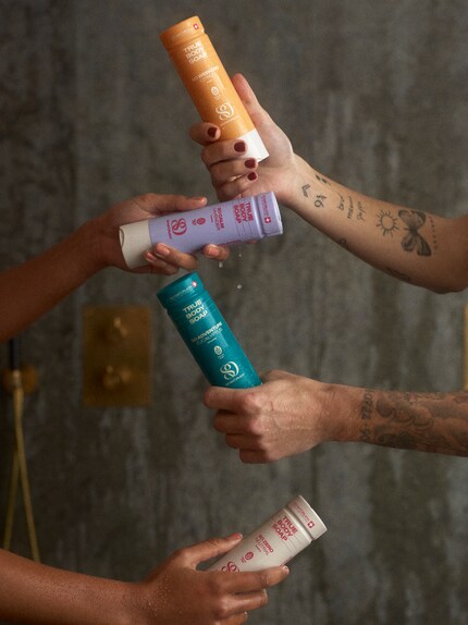 Le savon de douche existe en quatre parfums.