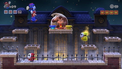 Les combats contre Donkey Kong égayent le gameplay des énigmes.