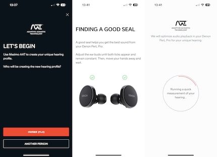 La première chose que l'on fait avec l'application, c'est de trouver l'embout qui convient à l'écouteur.