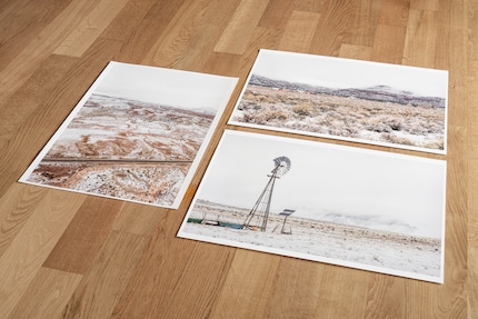 My table is no longer empty, I now have to lay pictures out on the floor. Fine art printing can sometimes take over a whole apartment.