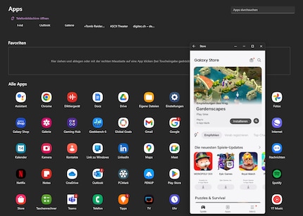 Les applications s'ouvrent dans des fenêtres en mode portrait.