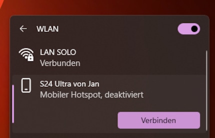 Lancer le hotspot du smartphone depuis Windows.