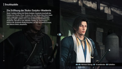 Praktisch: Die Lexikon-Einträge kann ich auch während Cutscenes aktivieren. Verwirrt bin ich trotzdem.