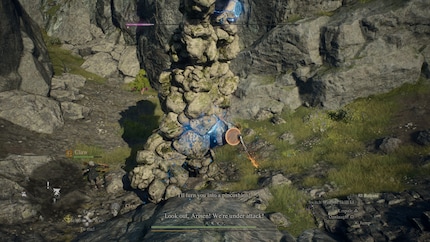 Je ne sais pas où mon personnage s’accroche exactement à ce Golem.