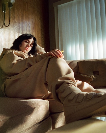 Billie Eilish wearing her own designs.