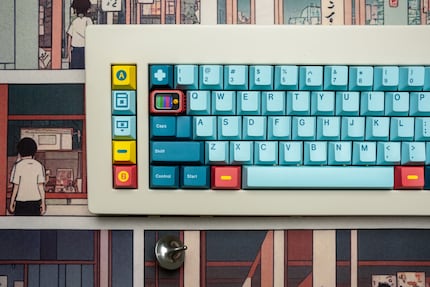 The Class65 has mighty thick edges and a macro row, which sets it apart from other 65 per cent keyboards.