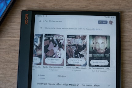 Je télécharge mes livres préférés sur l’Onyx Book Note Air 3C via Google Books et d’autres applis pour liseuses.