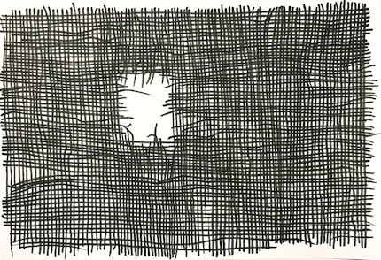 Qui aurait pensé qu’un morceau de tissu troué pouvait servir de petite œuvre d’art, et qu’en plus, il serait facile à dessiner ?