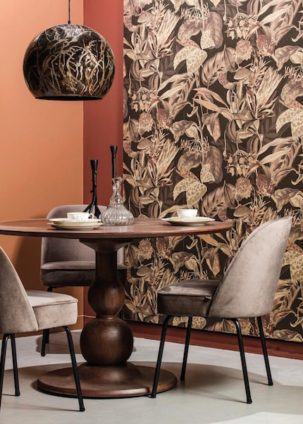 Dimensions : ⌀ 120 x 75 cm | Matériaux : noyer, manguier