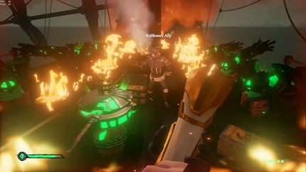 Dans « Sea of Thieves », je comprends par moi-même que le navire n’en a plus pour très longtemps. Merci d’ignorer la barre de vie du personnage en bas à gauche...