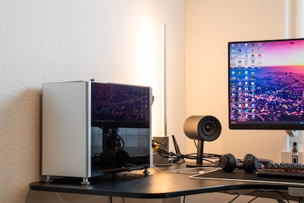 My computer’s compact, so positioning it on my desk is no problem.